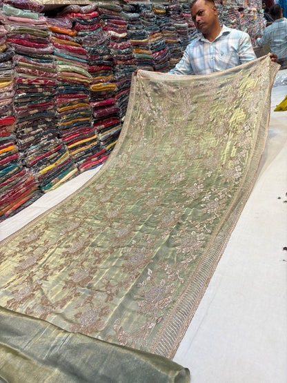 Lavishing green saree