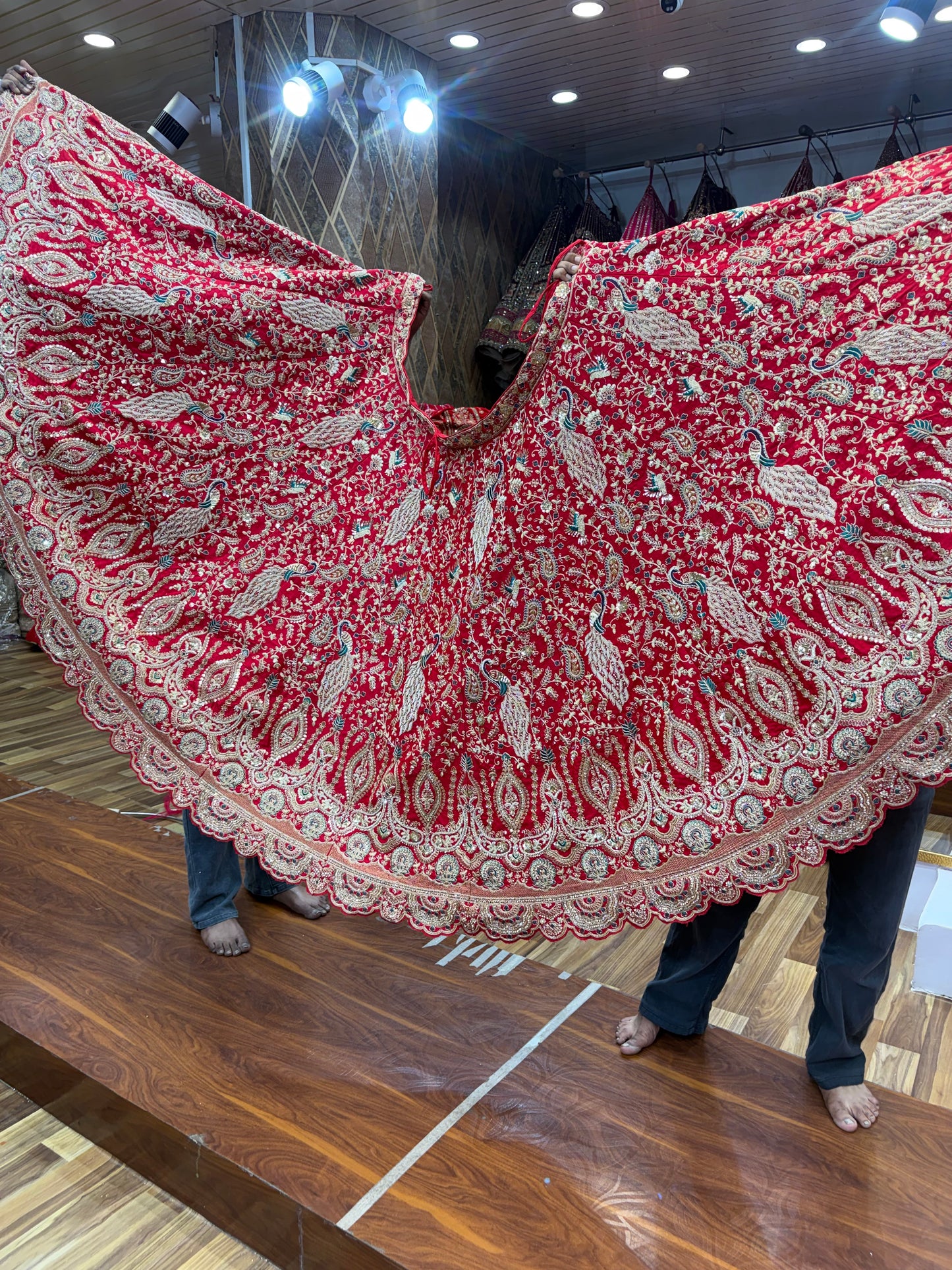 Rani Pink Peacock Designer Bridal Lehenga