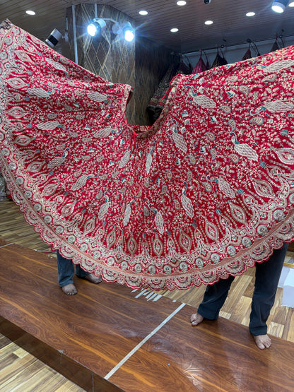 Rani Pink Peacock Designer Bridal Lehenga