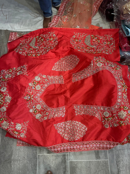 Eye catching peacock bridal lehenga