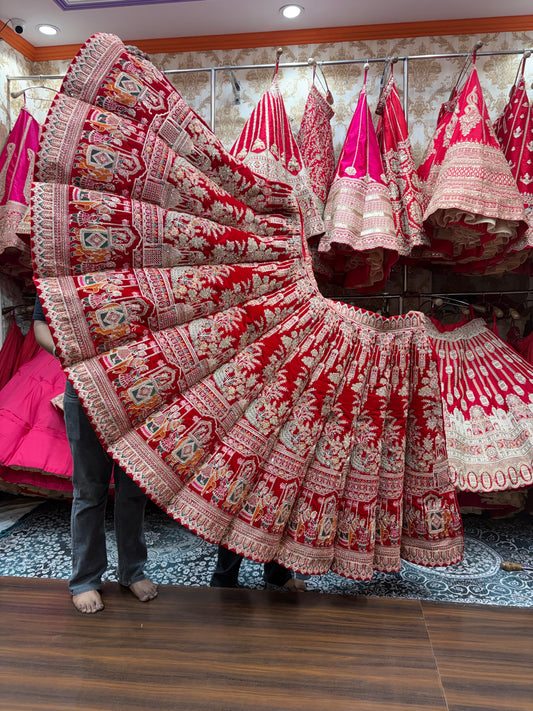 Rani Pink Doli Barat Peacock Ball Bridal Lehenga