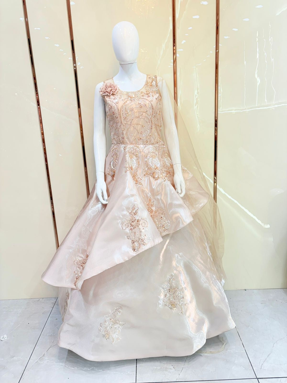 pink gown