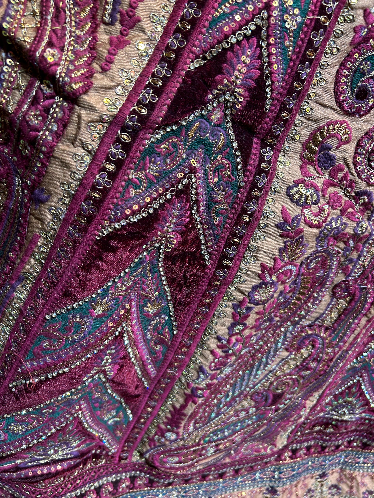 Heavy maroon Rajwada marwadi bridal lehenga