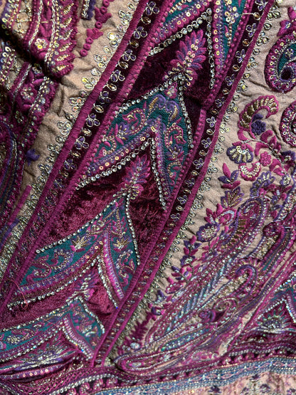 Heavy maroon Rajwada marwadi bridal lehenga