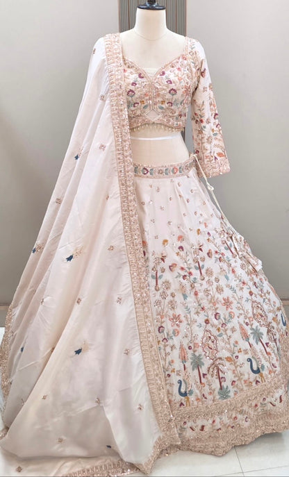 White Crop Top Lehenga