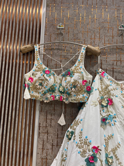 Yellow Haldi Mehendi Pdp Crop Top Lehenga