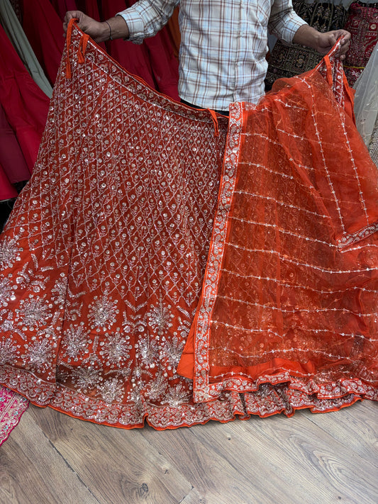 Rust orange Lehenga