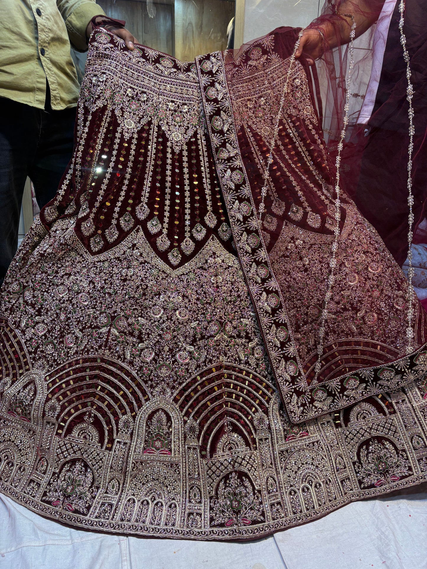 Khoobsurat Red Jhumka bridal Lehenga