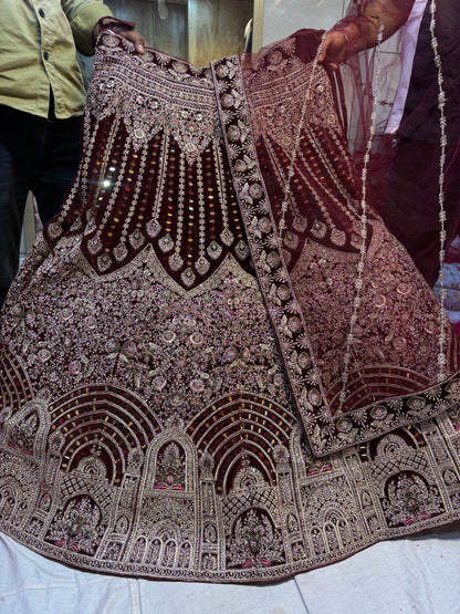 Khoobsurat Red Jhumka bridal Lehenga