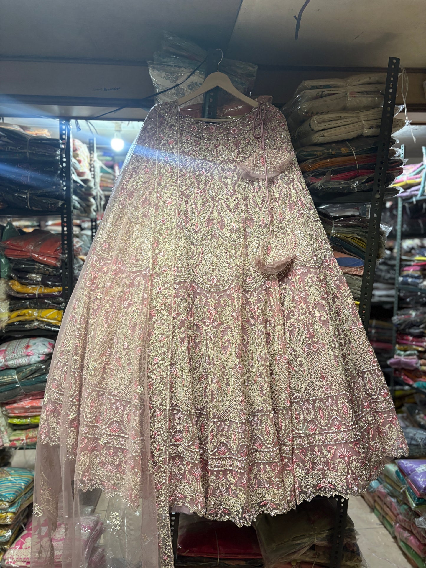 Charming pink crop top Lehenga