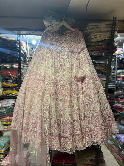 Charming pink crop top Lehenga