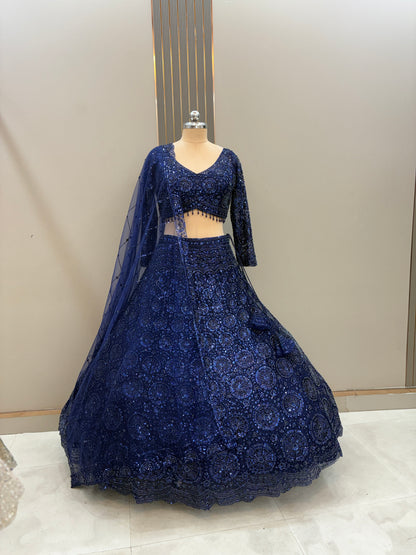 Gorgeous Cherry red on red Monotone Crop top Lehenga