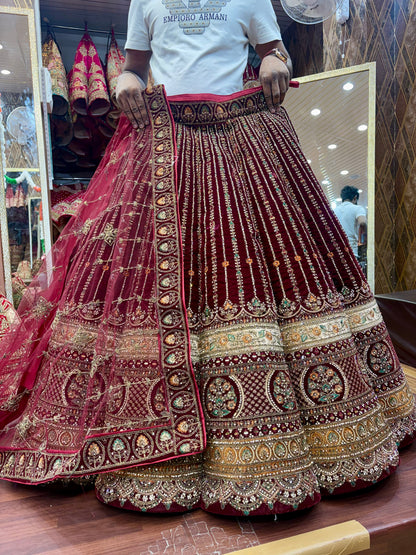 Gorgeous Maroon Ball bridal Lehenga