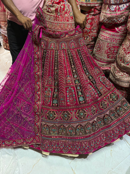 Tremendous Rani pink bridal Lehenga