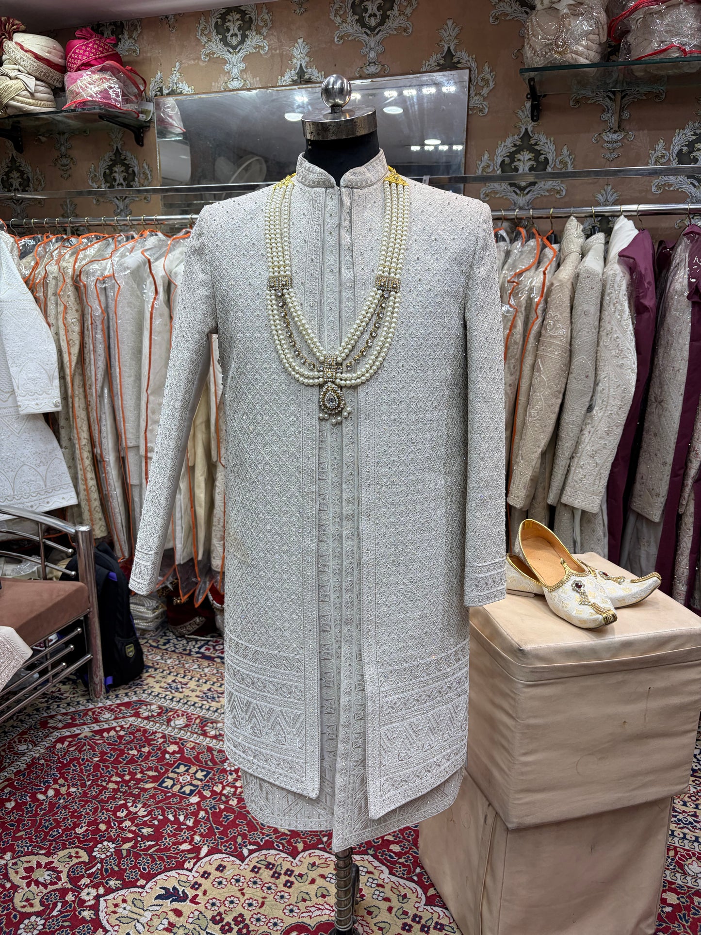 Lavender White sherwani - Shopping World