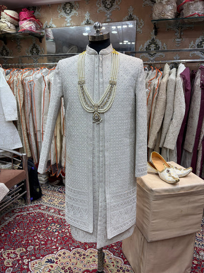 Lavender White sherwani - Shopping World