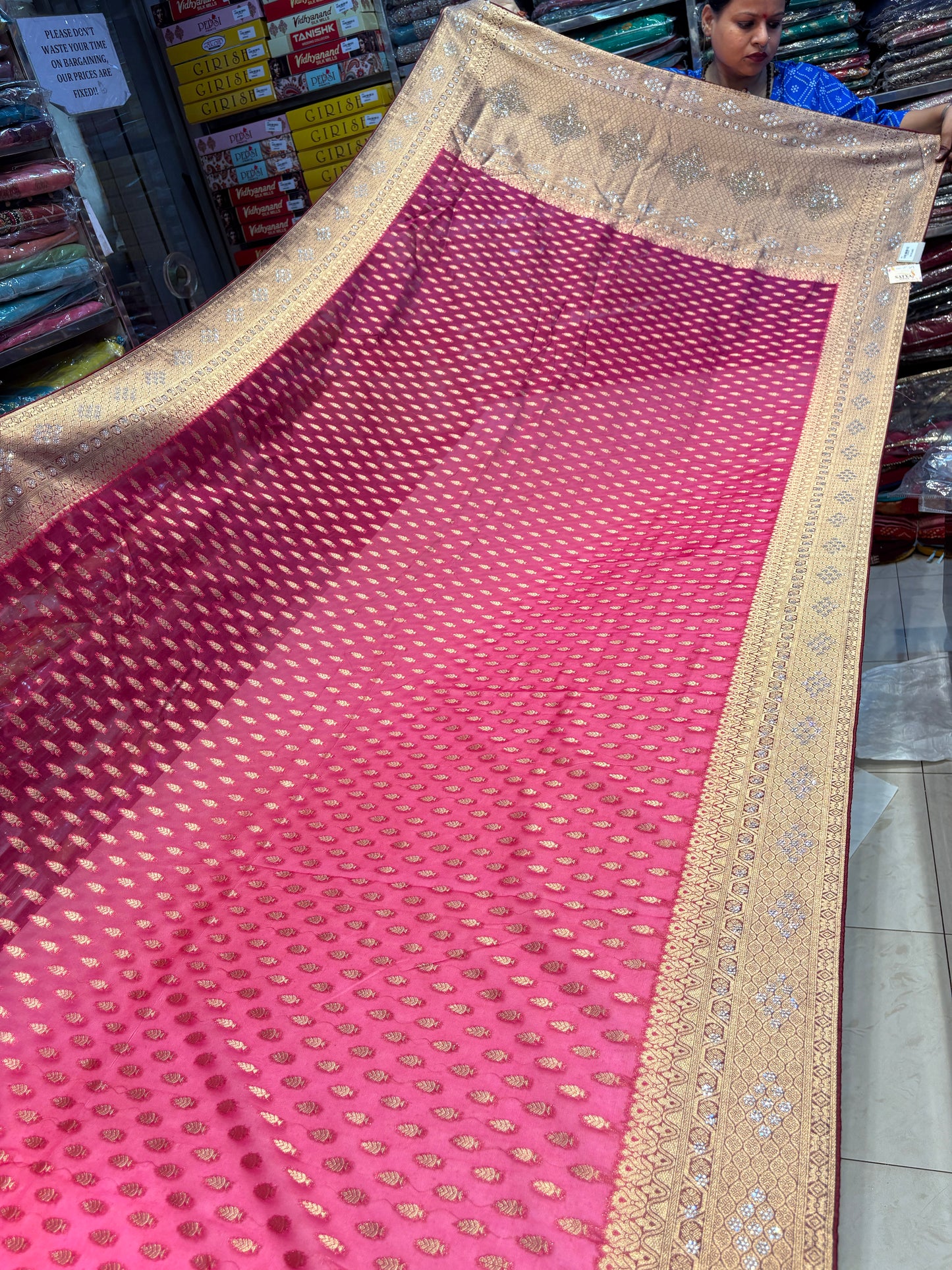 Fabulous dark pink saree