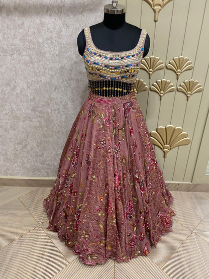Pink PDP crop top lehenga