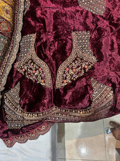 Beautiful maroon heavy bridal Lehenga