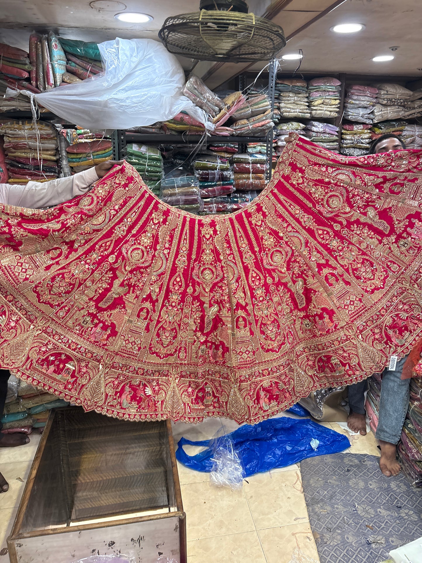 Tremendous Rani pink peacock Jaal Duptta Bridal Lehenga