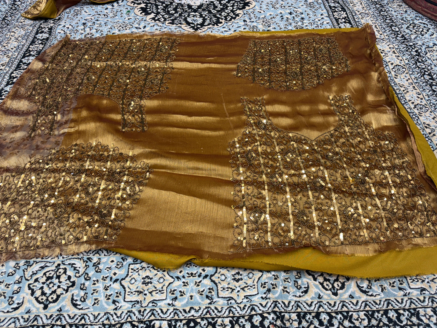 Awesome golden on golden monotone mustard Lehenga