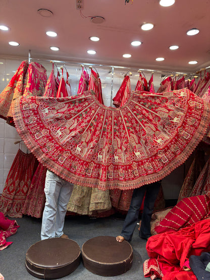 Rani Pink Peacock Designer Bridal Lehenga