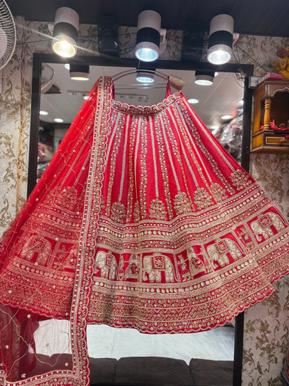 Fantastic rani pink Doli barat handwork bridal Lehenga