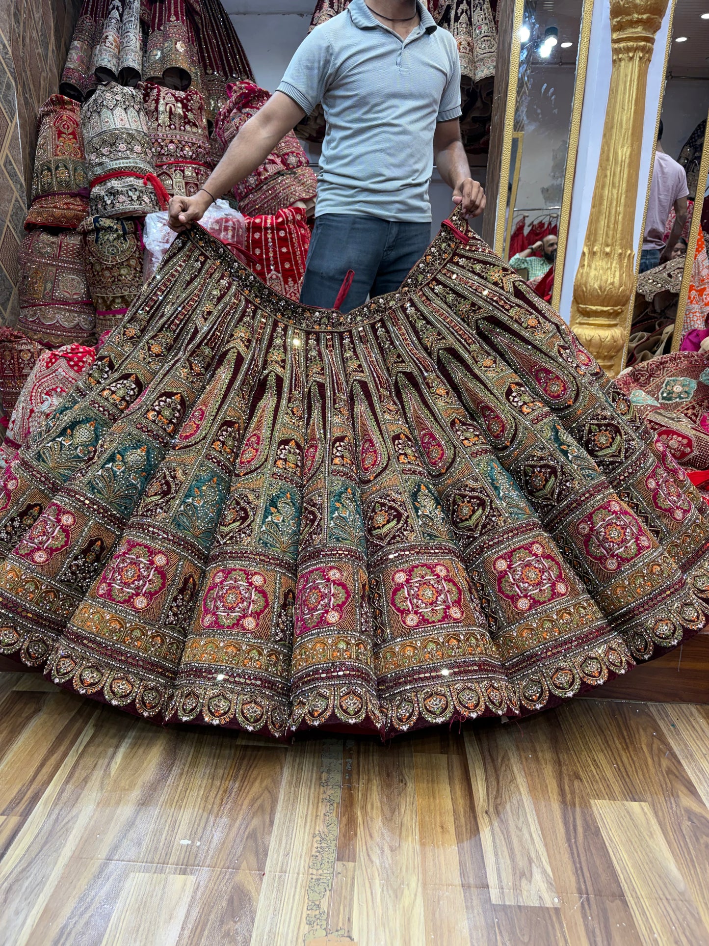 Maroon Heavy Ball Bridal Lehenga