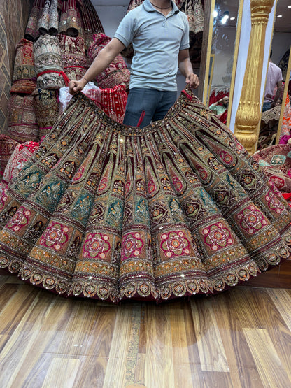 Maroon Heavy Ball Bridal Lehenga