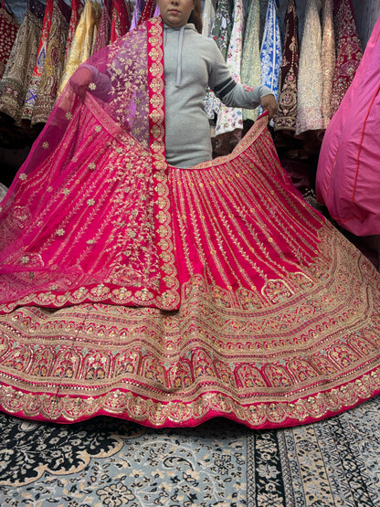 Pretty Rani pink Bridal Lehenga