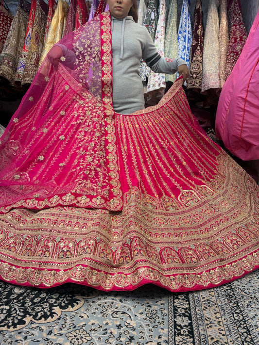 Pretty Rani pink Bridal Lehenga