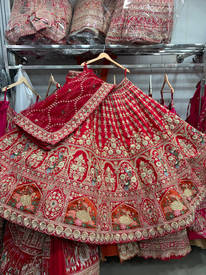 Rani pink peacock Bridal Lehenga