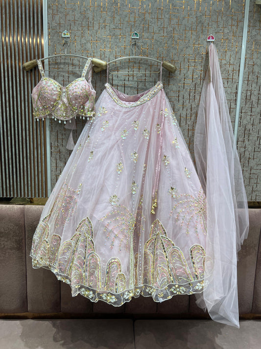 Pink Pdp Crop Top Lehenga