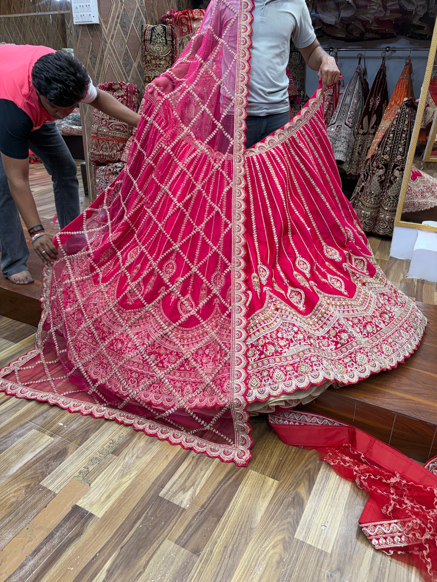 Rani Pink Designer Bridal Lehenga - Shopping World