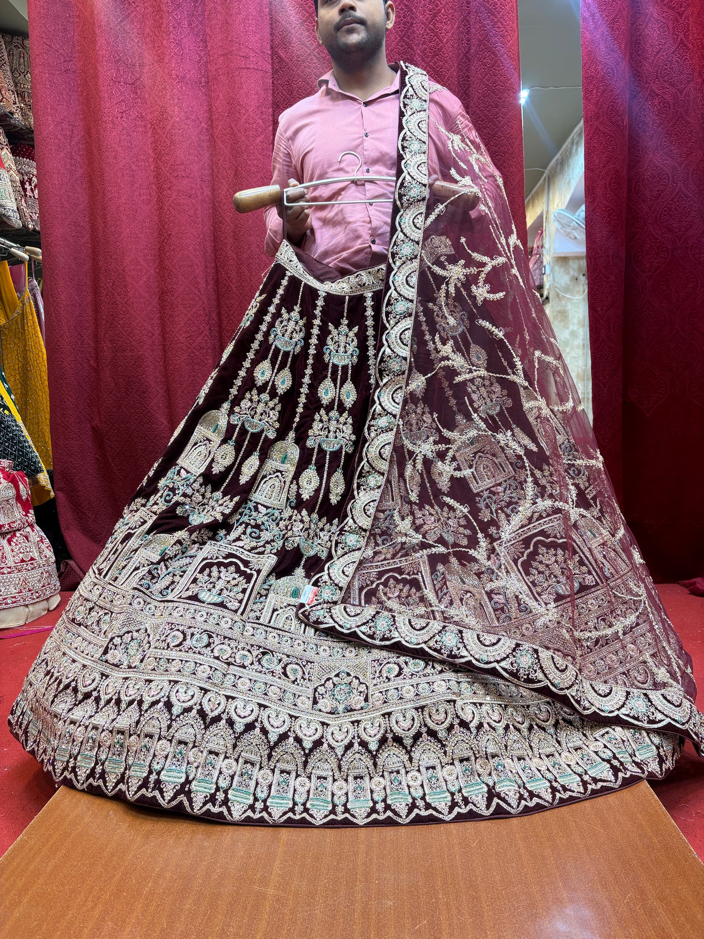 Beautiful maroon bridal Lehenga
