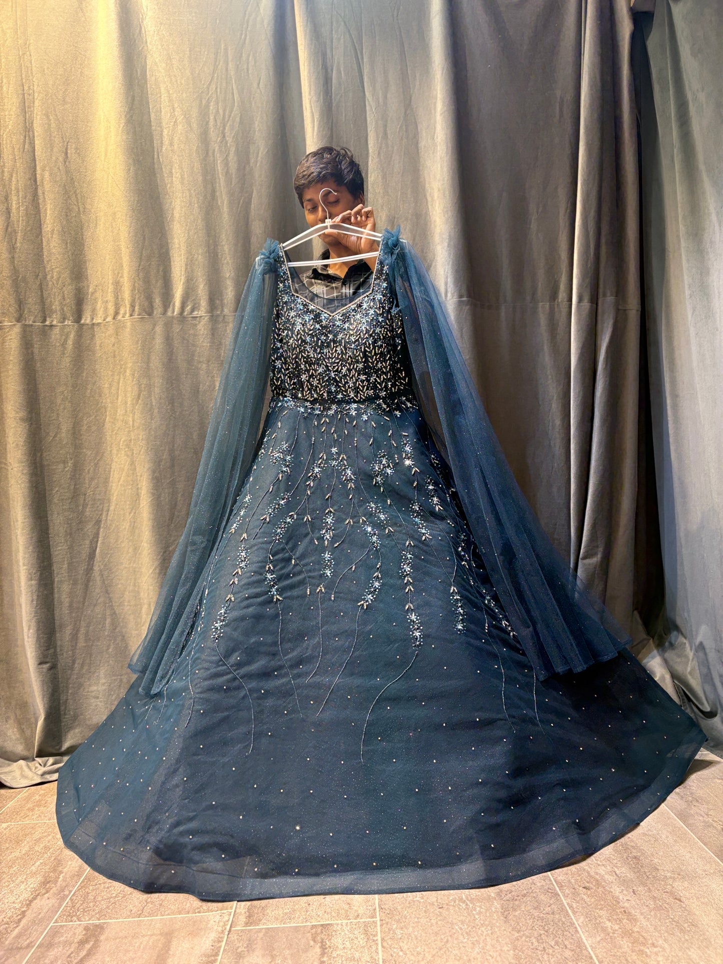 Glamorous navy blue gown