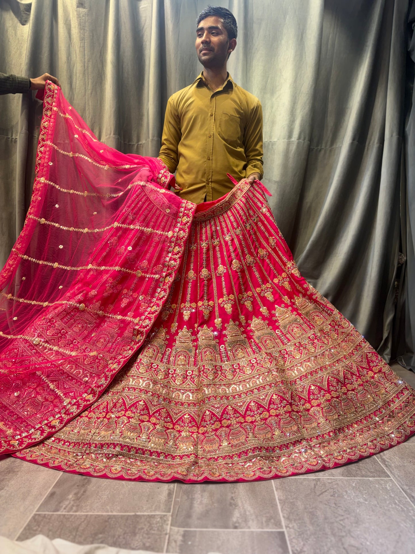 Tremendous Rani pink bridal Lehenga