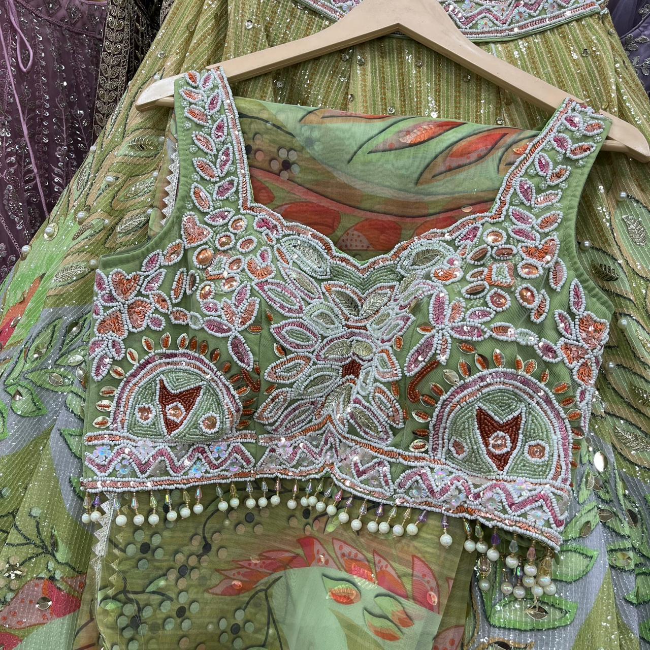 Rust orange PDP Crop Top Lehenga