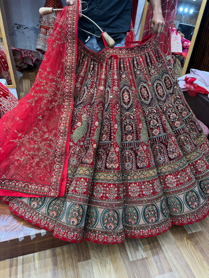 Red Ball Bridal Lehenga