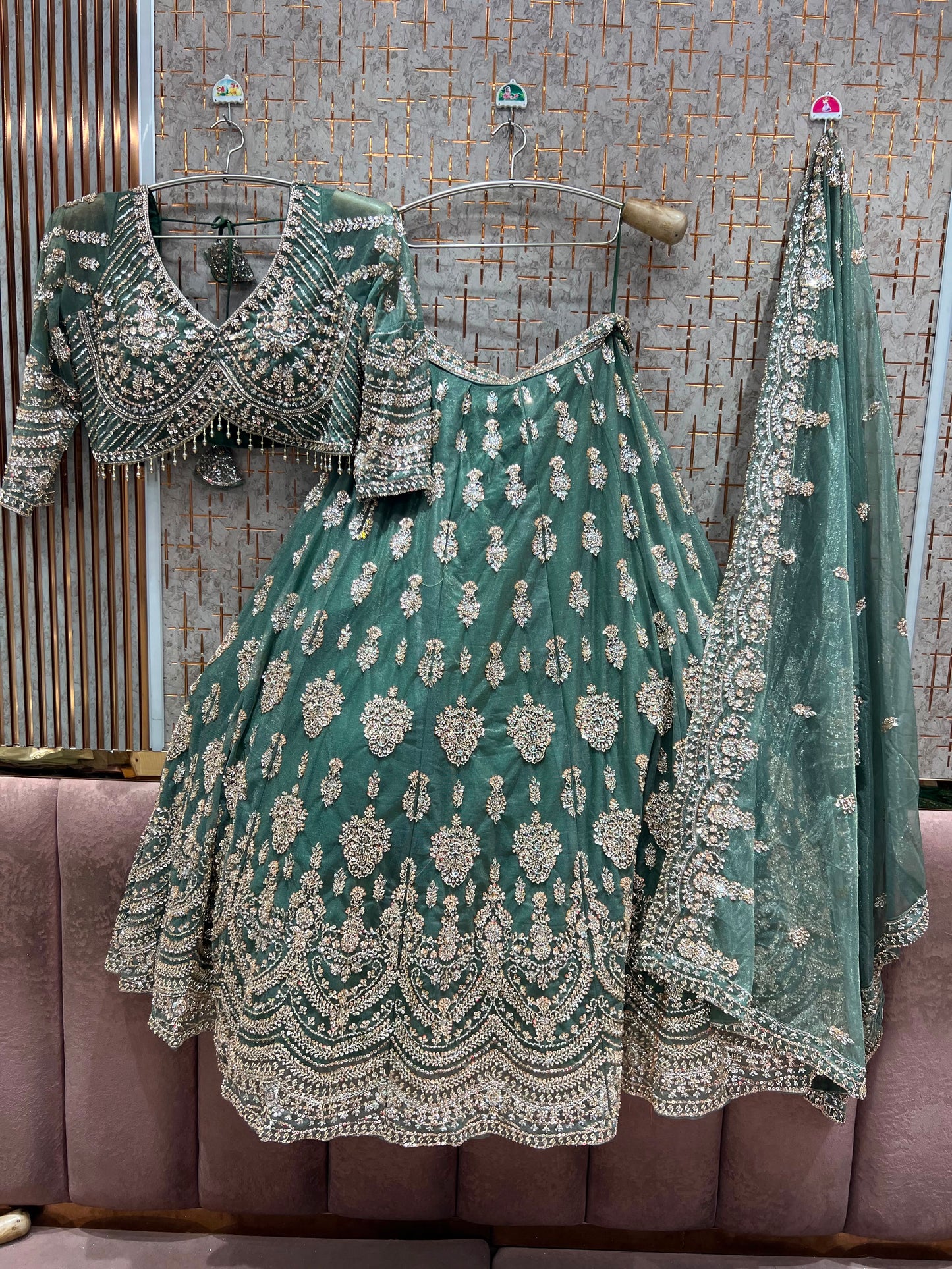 Lavender Crop Top Lehenga