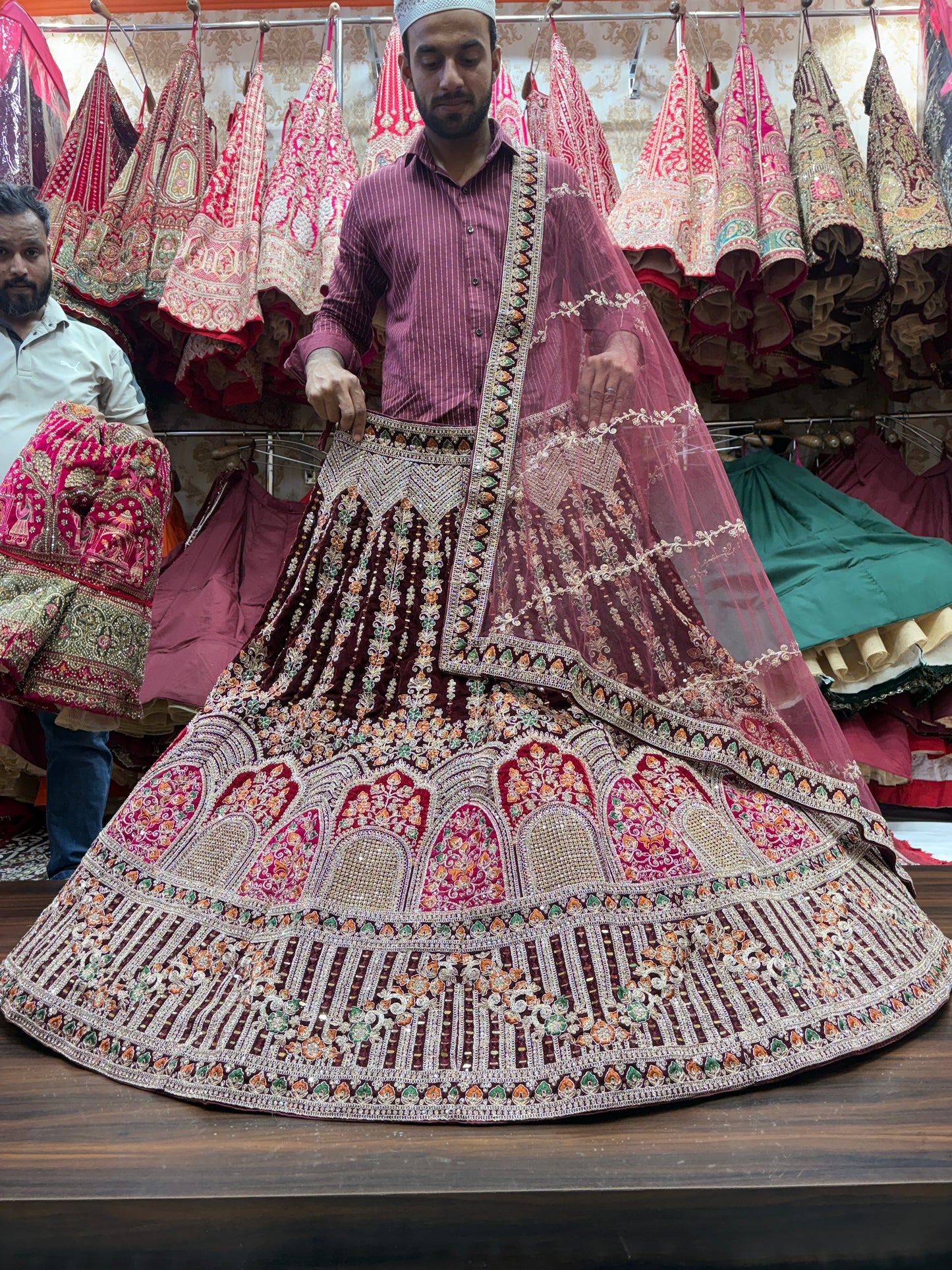 Beautiful maroon bridal Lehenga