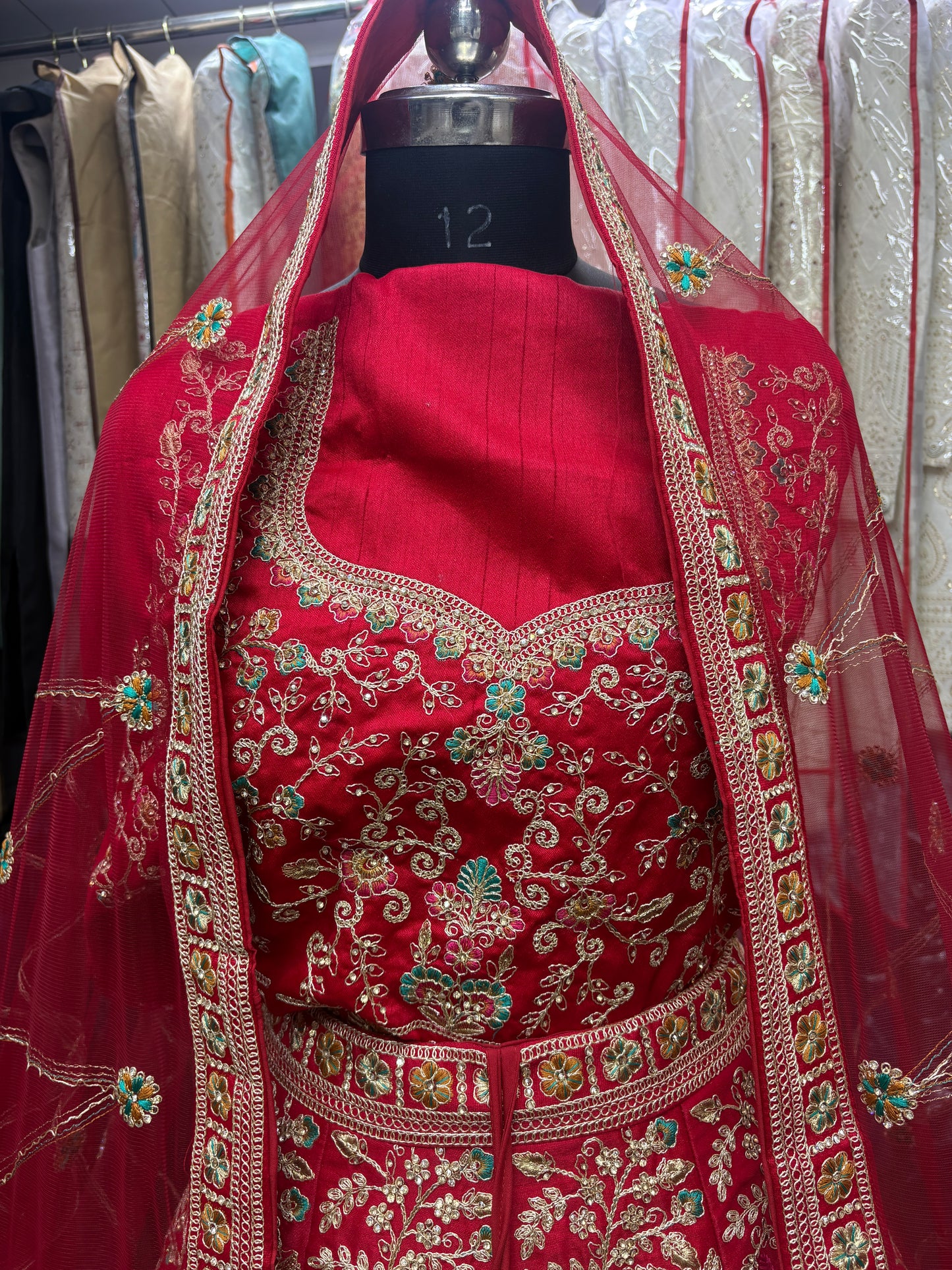Eye catching red bridal Lehenga