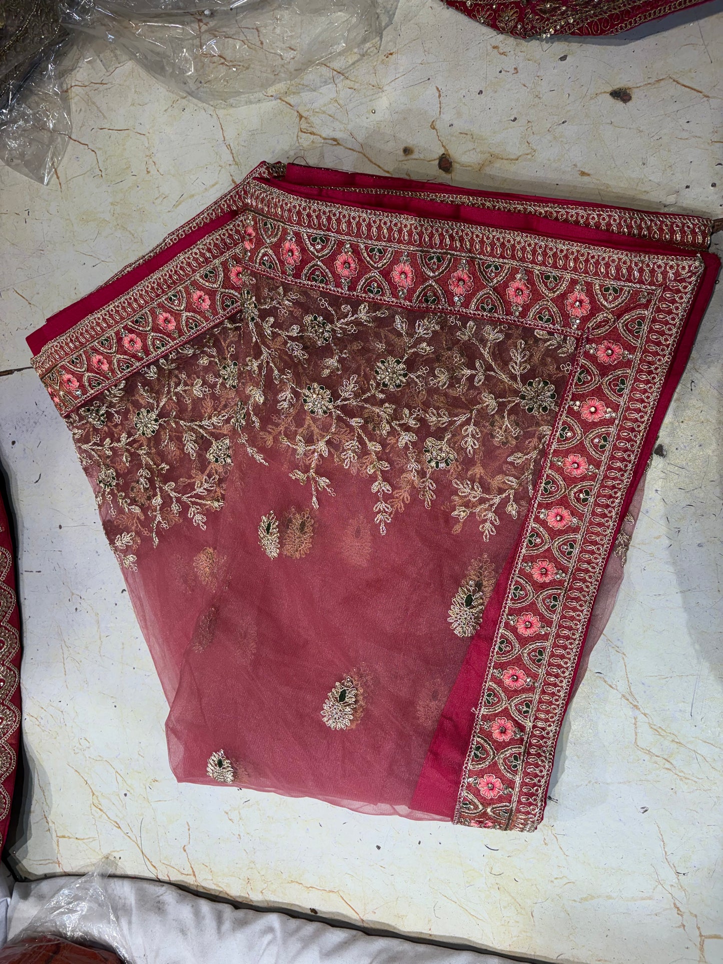 Charming Red peacock Bridal Lehenga