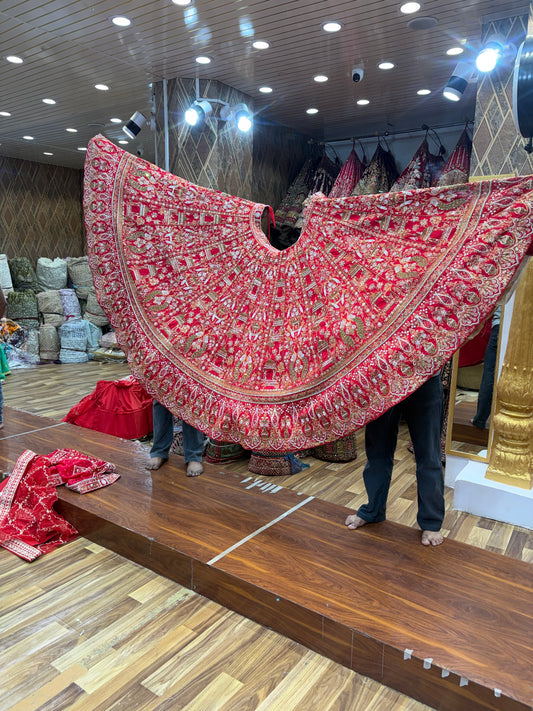 Rani Pink Peacock Designer Bridal Lehenga