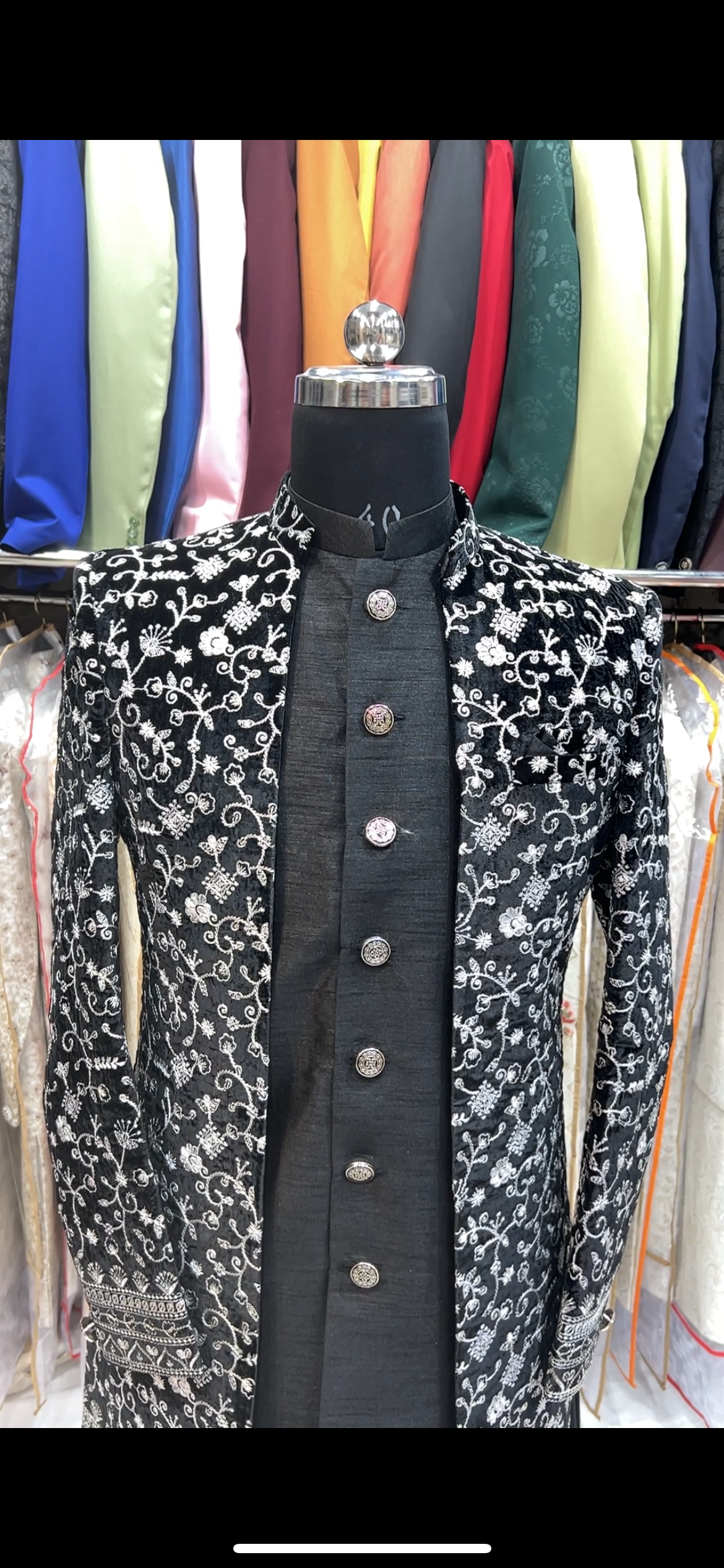 Amazing black indo-western sherwani