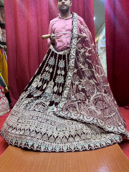 Beautiful maroon bridal Lehenga