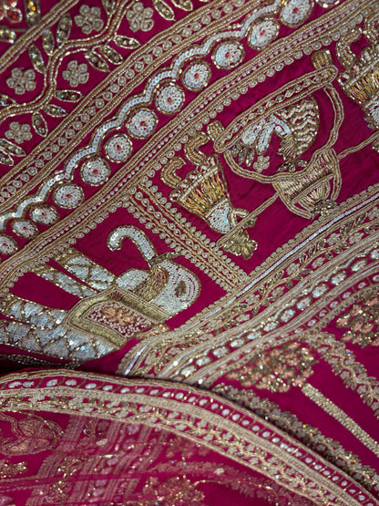 Tremendous rani pink handwork Doli Barat bridal Lehenga