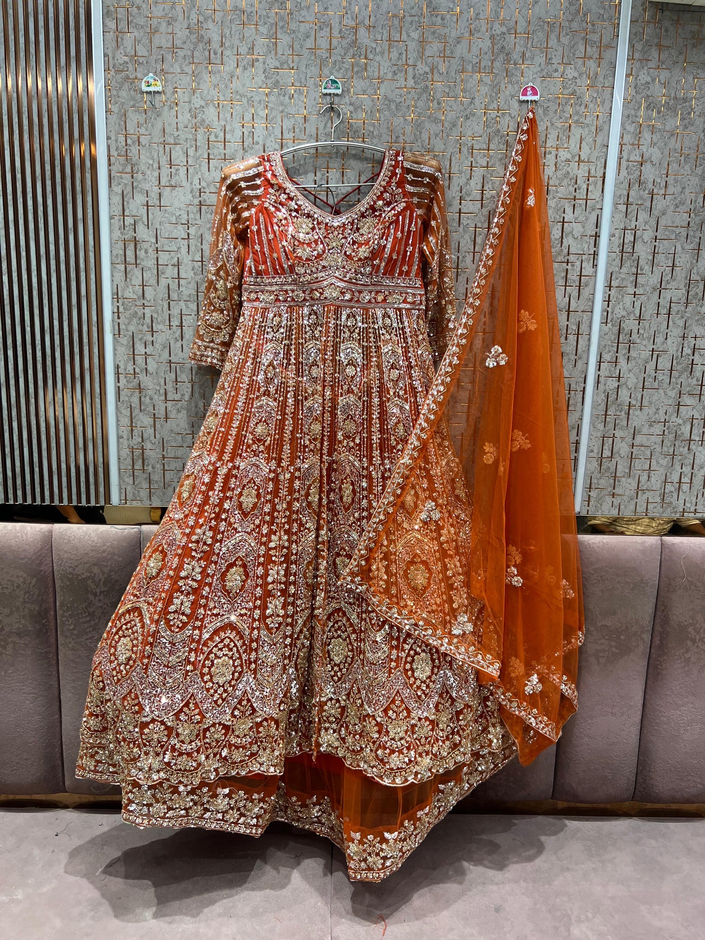 Orange Long Farshi Garara Indo Western Dress (Copy)