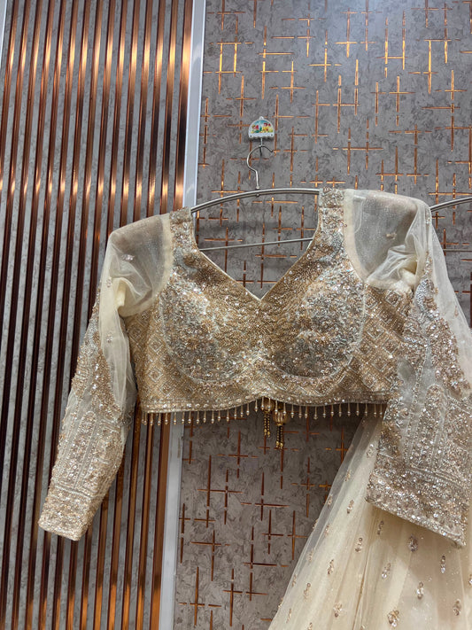 Golden Crop top Lehenga