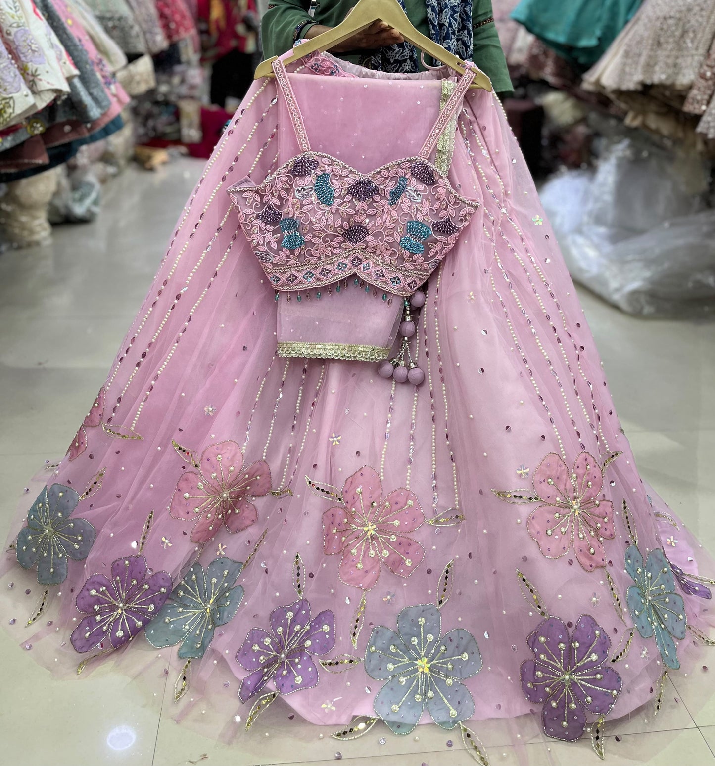 Lavender PDP crop top Lehenga